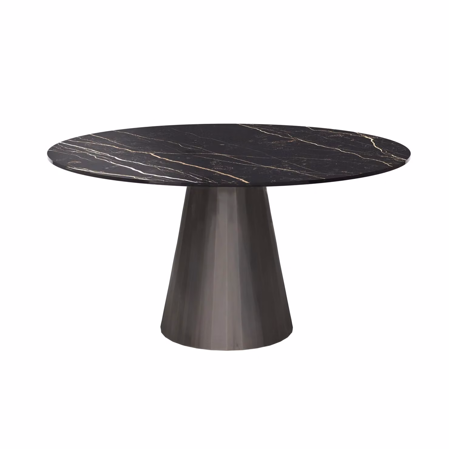 Dome Deco VENETO Round Marble Dining Table in Black