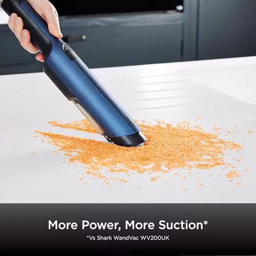 Shark WandVac 2.0 Cordless Handheld Vacuum Cleaner in Blue with Rechargeable Battery and Charging Station – 3