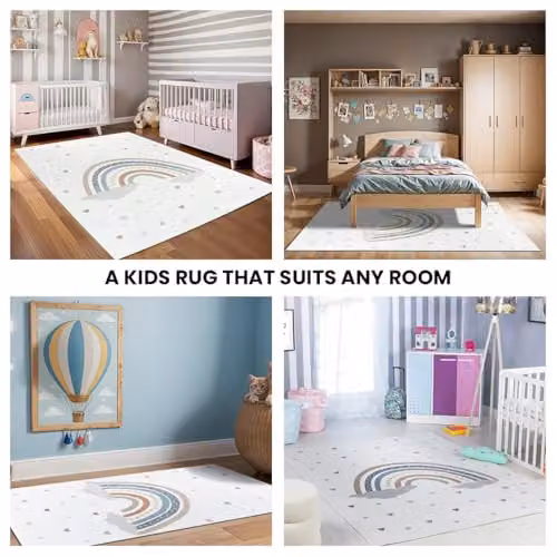 Livabliss Lilian Washable Kids Rug, Multicolour, W/D/H: 80 x 150 x 0.35 cm – 2