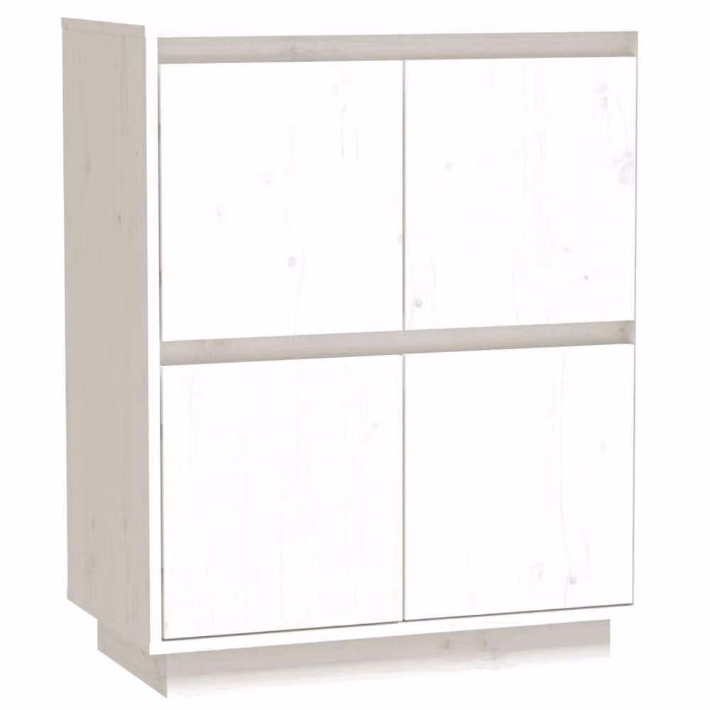 Berkfield Home White Solid Wood Pine Sideboard W/D/H: 60 x 34 x 75 cm – 2