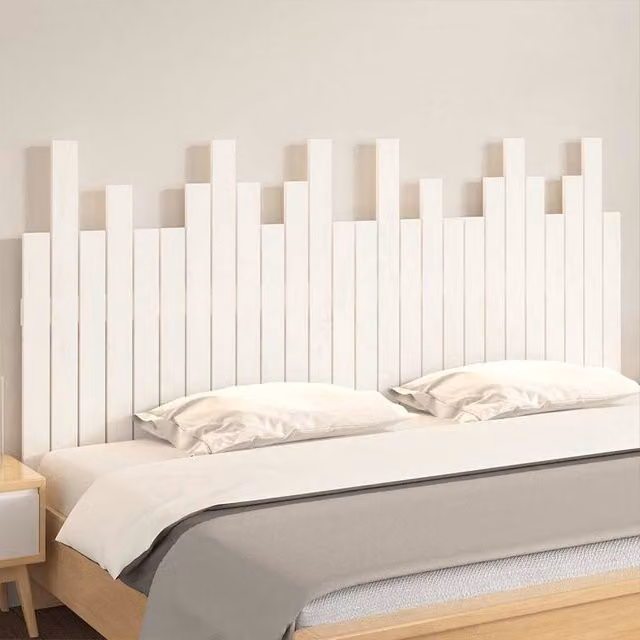 Berkfield Home White Solid Wood Pine Wall Headboard, W/D/H: 166 x 3 x 80 cm – 1