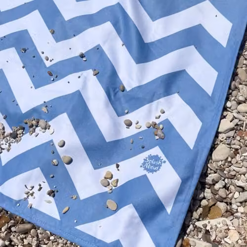 Splash About Blue Microfibre Graphic Beach and Pool Towel with Hanging Loop – 6