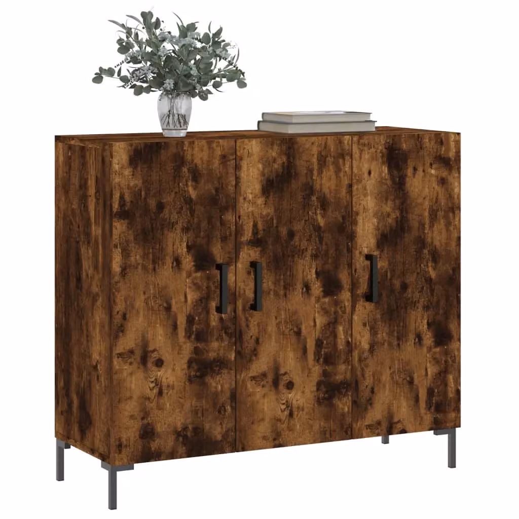 Berkfield Home Smoked Oak Sideboard in Brown, W/D/H: 90 x 34 x 80 cm – 3