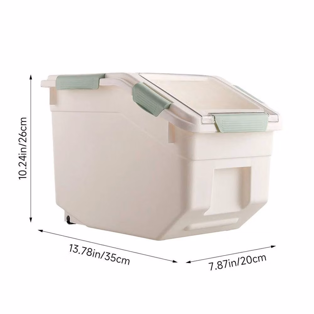 EONLION Airtight White and Green Flip Storage Container for Kitchen Food Storage, 10 kg – 2