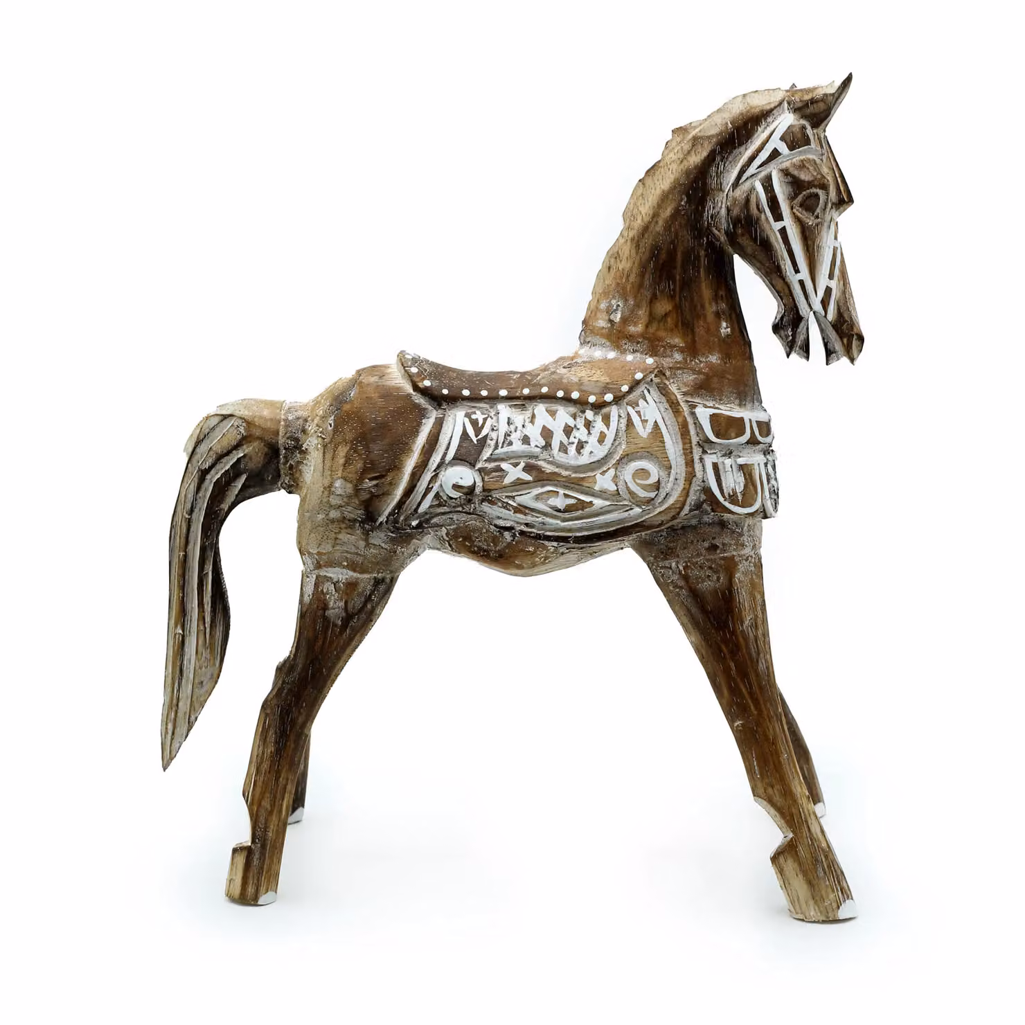 KDMD Antique Brown Large Horse Tabletop Ornament, Height: 32 cm – 2