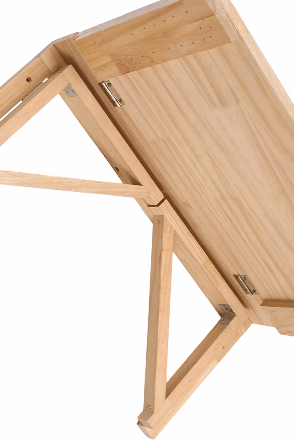 Living and Home Natural Wood Wall-mounted Folding Kitchen Table and Food Preparation Rack in Brown – 4
