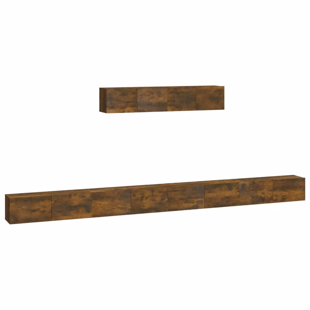 Berkfield Home 4 Piece Smoked Oak TV Cabinet Set in Brown – 2