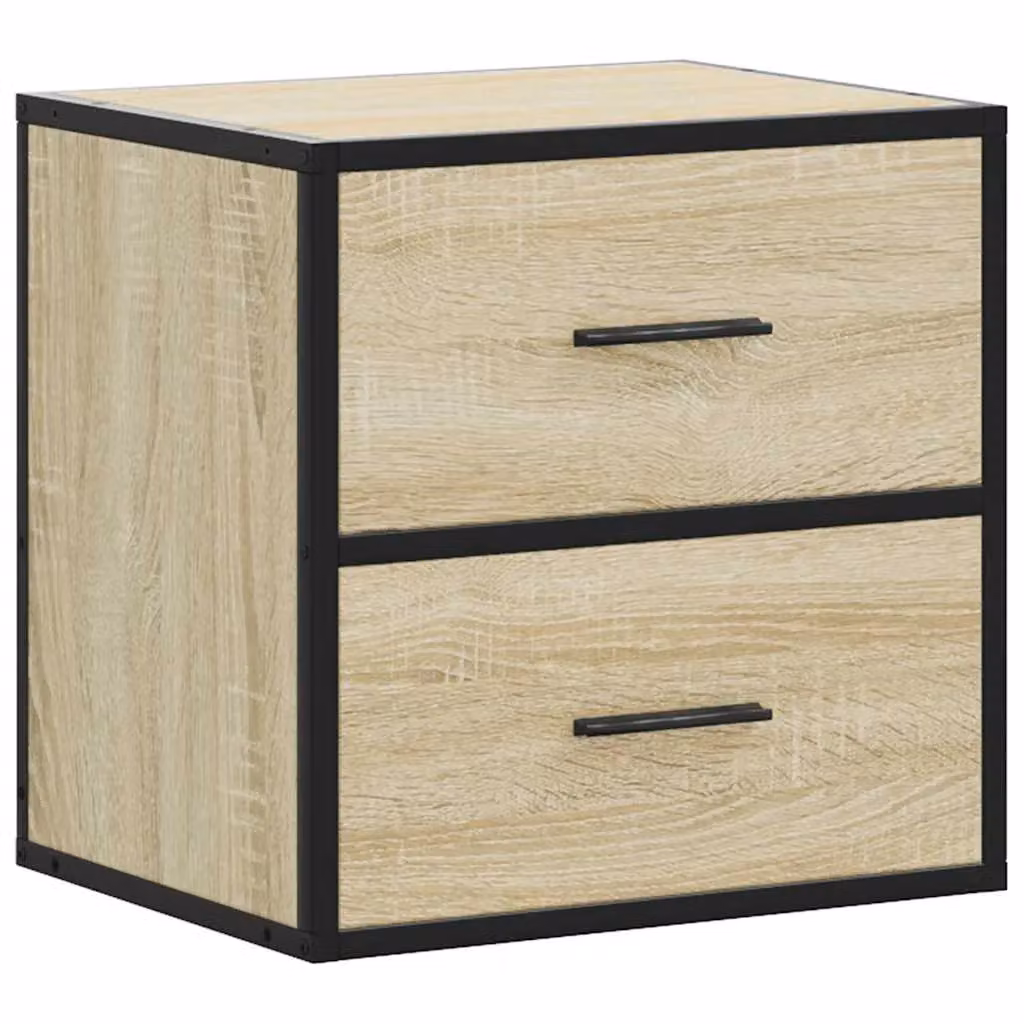 Berkfield Home Wall-mounted Bedside Cabinet in Sonoma Oak Brown, W: 40 cm, D: 31 cm, H: 39.5 cm – 2