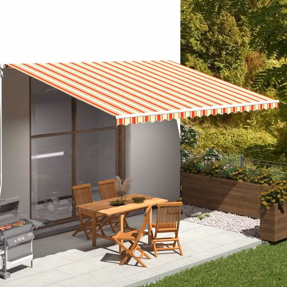 Berkfield Home Replacement Awning Fabric in Yellow and Orange, Polyester, 5 x 3.5 m – 1