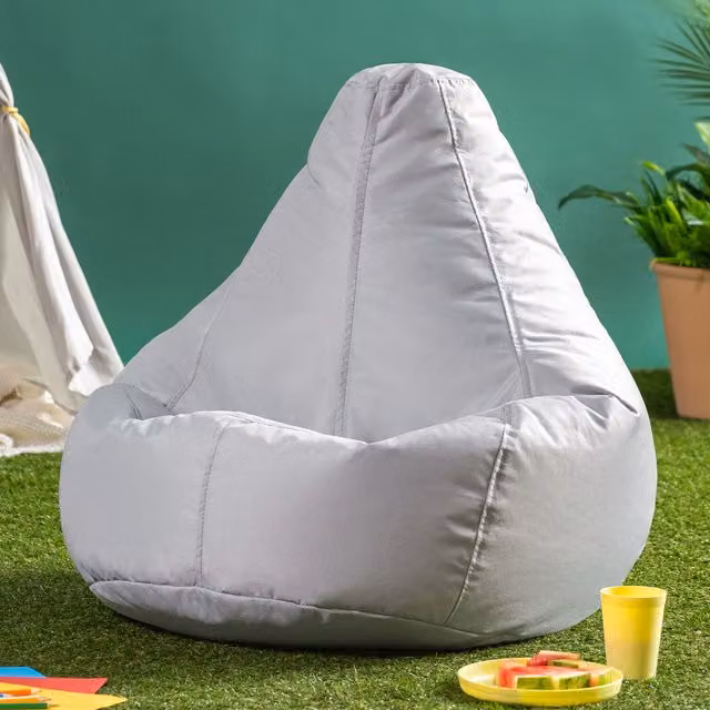 ICON Kids Dalton High Back Bean Bag for Indoor and Outdoor Use in Grey and Red