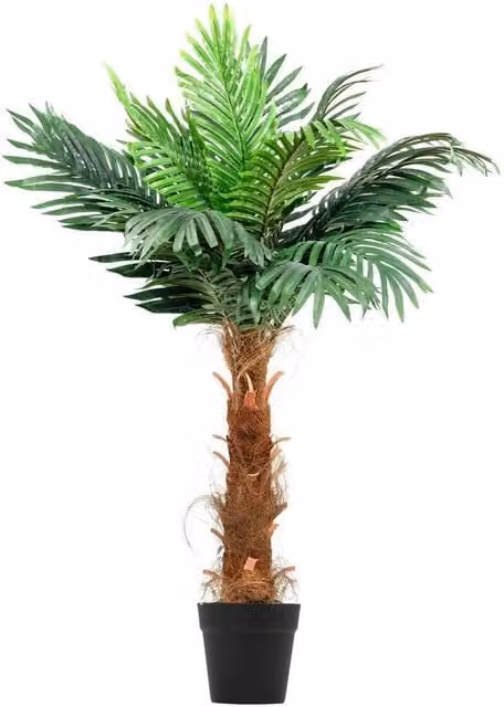 Havendro Artificial Green Mediterranean Palm Tree Tabletop Potted Plant Decor