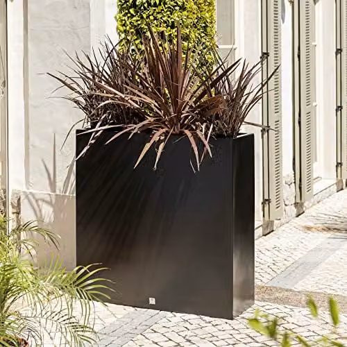 Primrose Tall Trough Fibreglass Planter, Black, W: 90 cm, D: 90 cm, H: 30 cm – 3