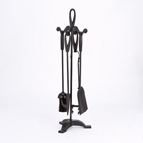 Inglenook Black 5 Piece Companion Set with Loop Handles, W/D/H: 63.0 x 20.0 cm