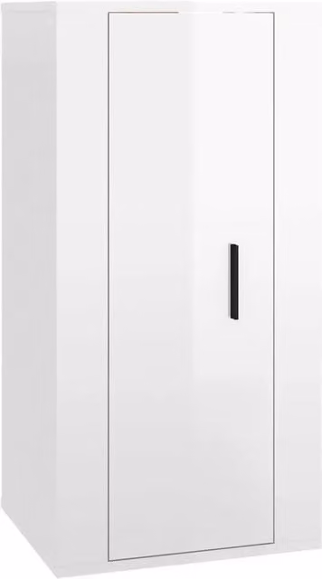 Berkfield Home Wall Mounted TV Cabinet in High Gloss White, W/D/H: 80 x 34 x 40.5 cm