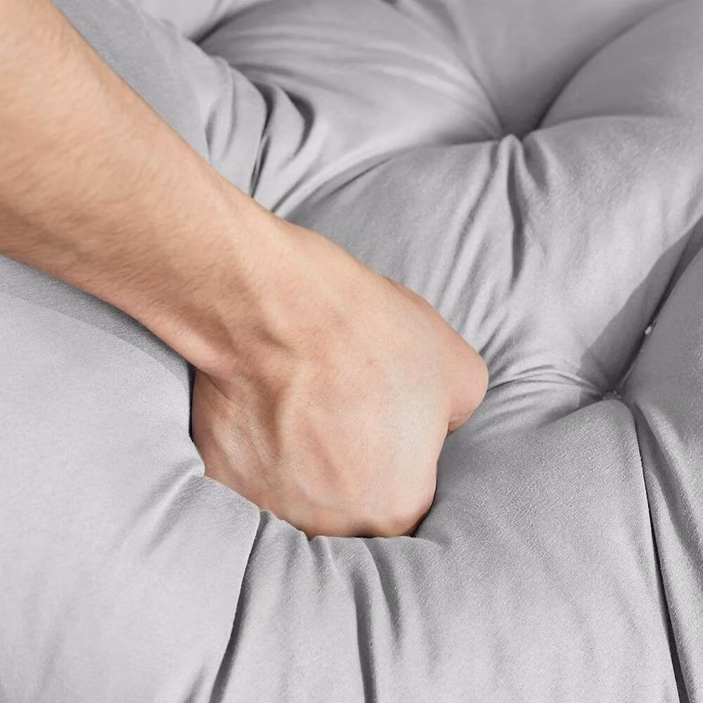 PAWNORA Light Grey Oval Garden Egg Chair Cushion Seat Pad with Water Repellent Polyester Fabric – 3