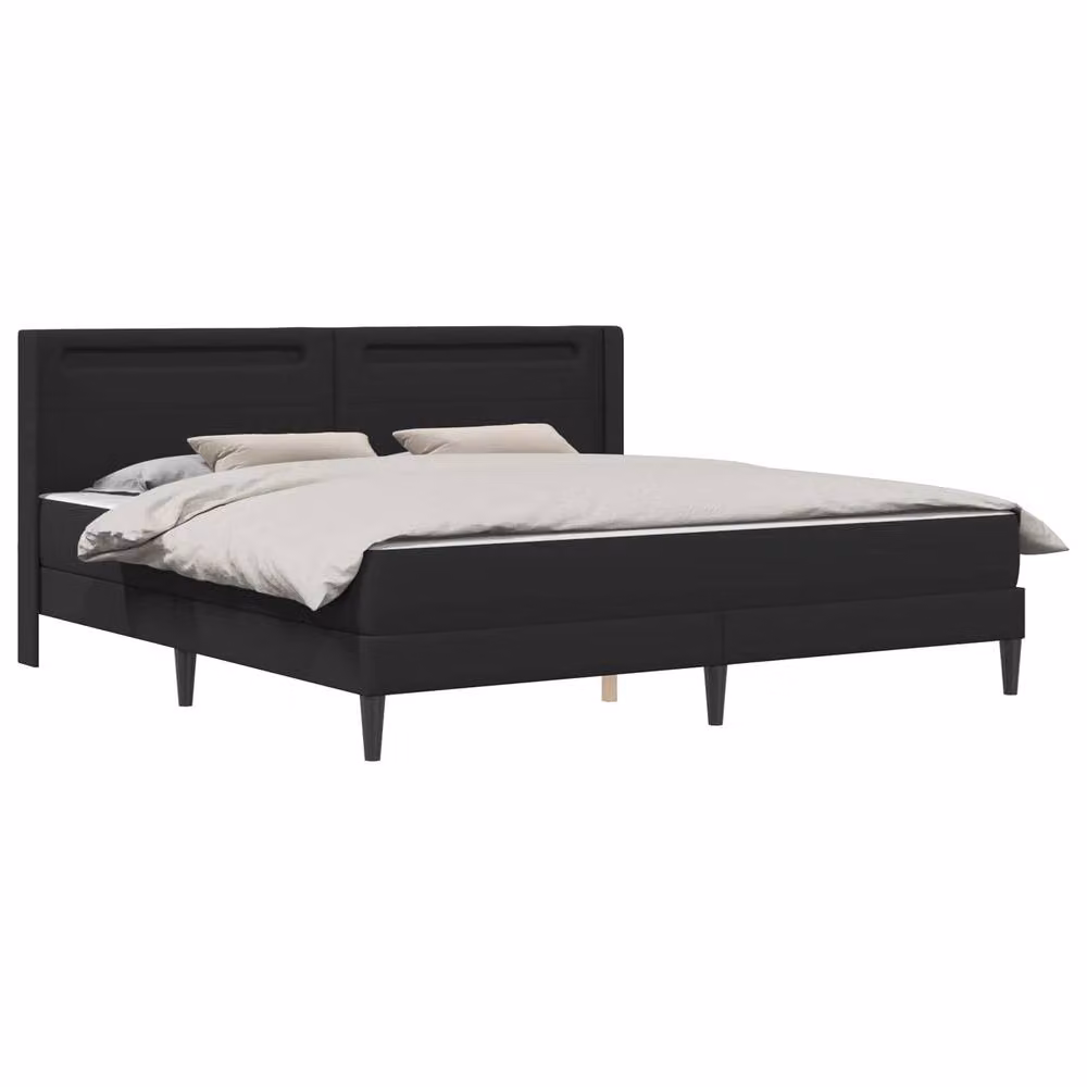 Berkfield Home Black Faux Leather Bed Frame with LED Under-Bed Lighting, W/D/H: 180 x 200 cm – 3