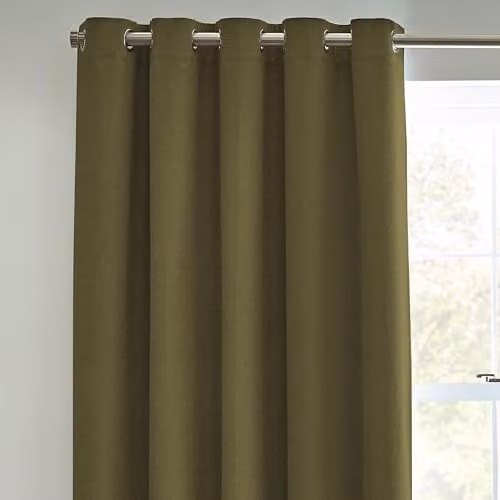 Riva Home Furn Dawn Textured Blackout Eyelet Curtains in Green, Width: 229 cm, Drop: 137 cm – 3