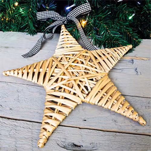 Netagon Rustic Natural Wicker Christmas Star in Beige – 3
