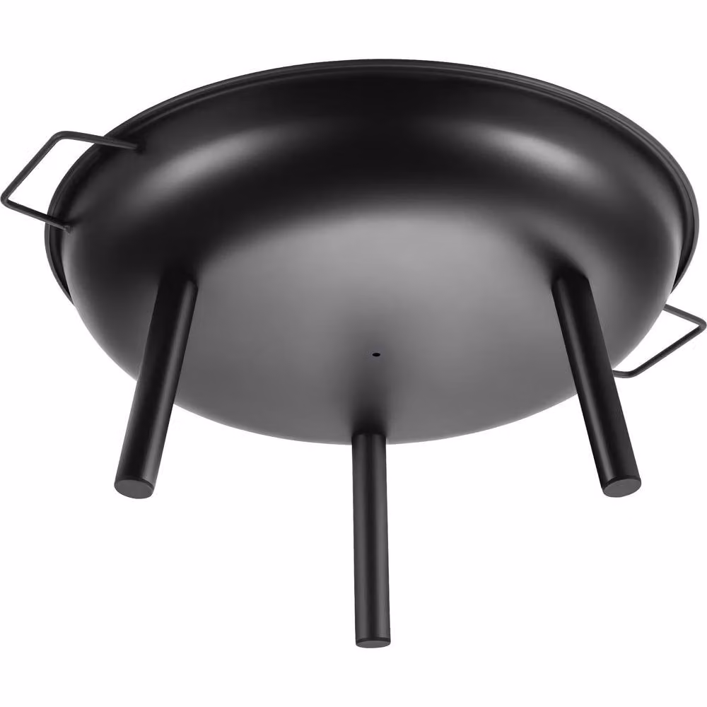 tectake Diablo Fire Pit Bowl in Black, Made of Heat-resistant Steel with Poker, W/D/H: 57.5 x 29.5 x 66.5 cm – 8