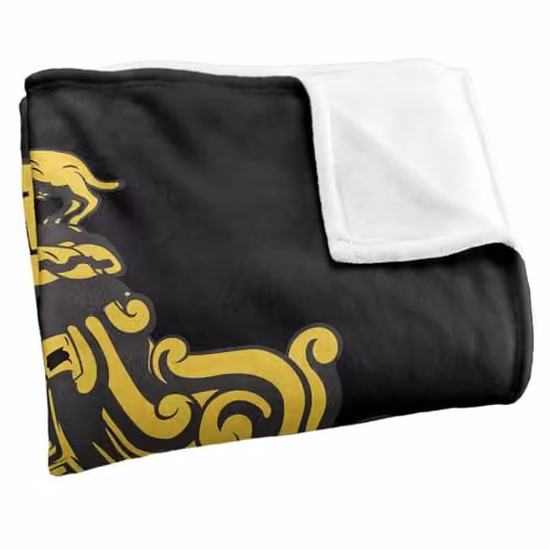 Warner Bros. Harry Potter Hufflepuff Crest Super Soft Fleece Throw Blanket, Multicolour, W: 127.0 cm, D: 152.4 cm – 2