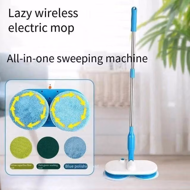 PAWNORA Cordless Dual Spin Floor Mop Cleaner Kit in Blue
