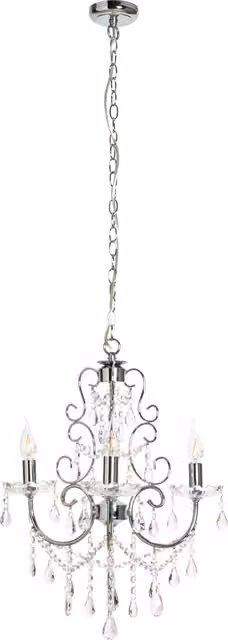Litecraft Madonna 3 Light Dual Mount Crystal Chandelier in Chrome