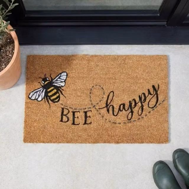 Garden Greatness Bumble Bee Printed Coir Doormat, Multicolour, W: 75 cm, D: 45 cm – 1