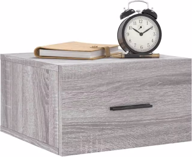 Berkfield Home Wall-mounted Bedside Cabinet in Grey Sonoma, W/D/H: 35 x 35 x 20 cm