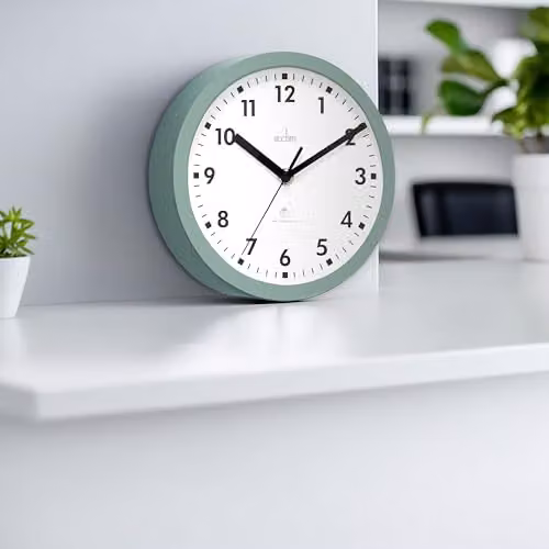 Acctim 74665 Nardo Green Radio Controlled Round Analog Wall Clock, Diameter: 20 cm – 2