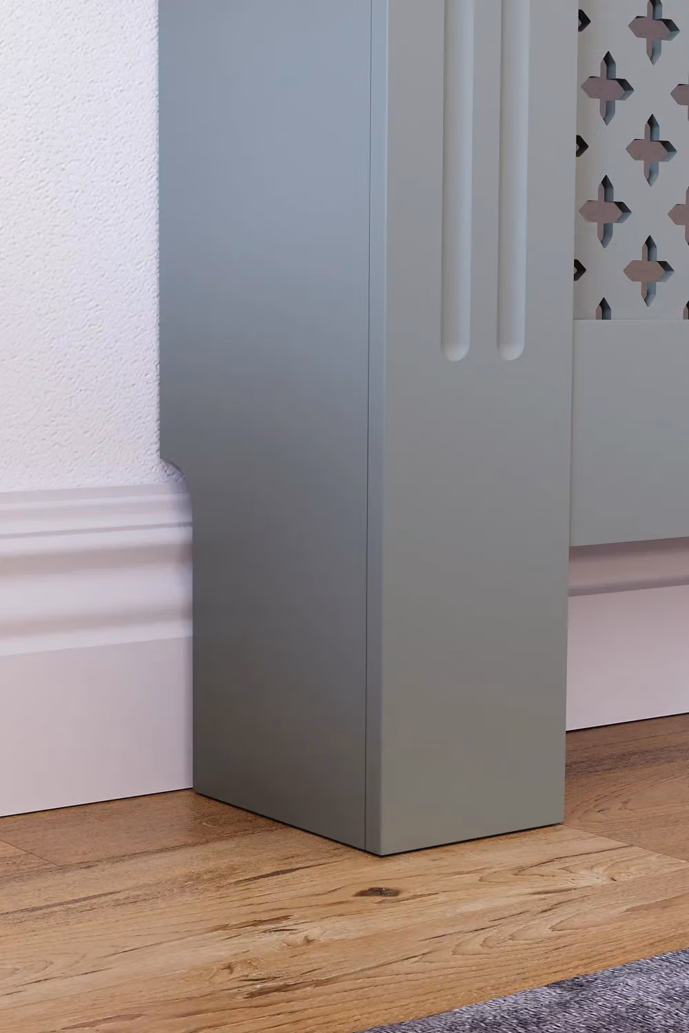 Vida Designs Oxford MDF Radiator Cover, Grey, W: 82.0 cm, H: 172.0 cm, D: 19.0 cm – 3