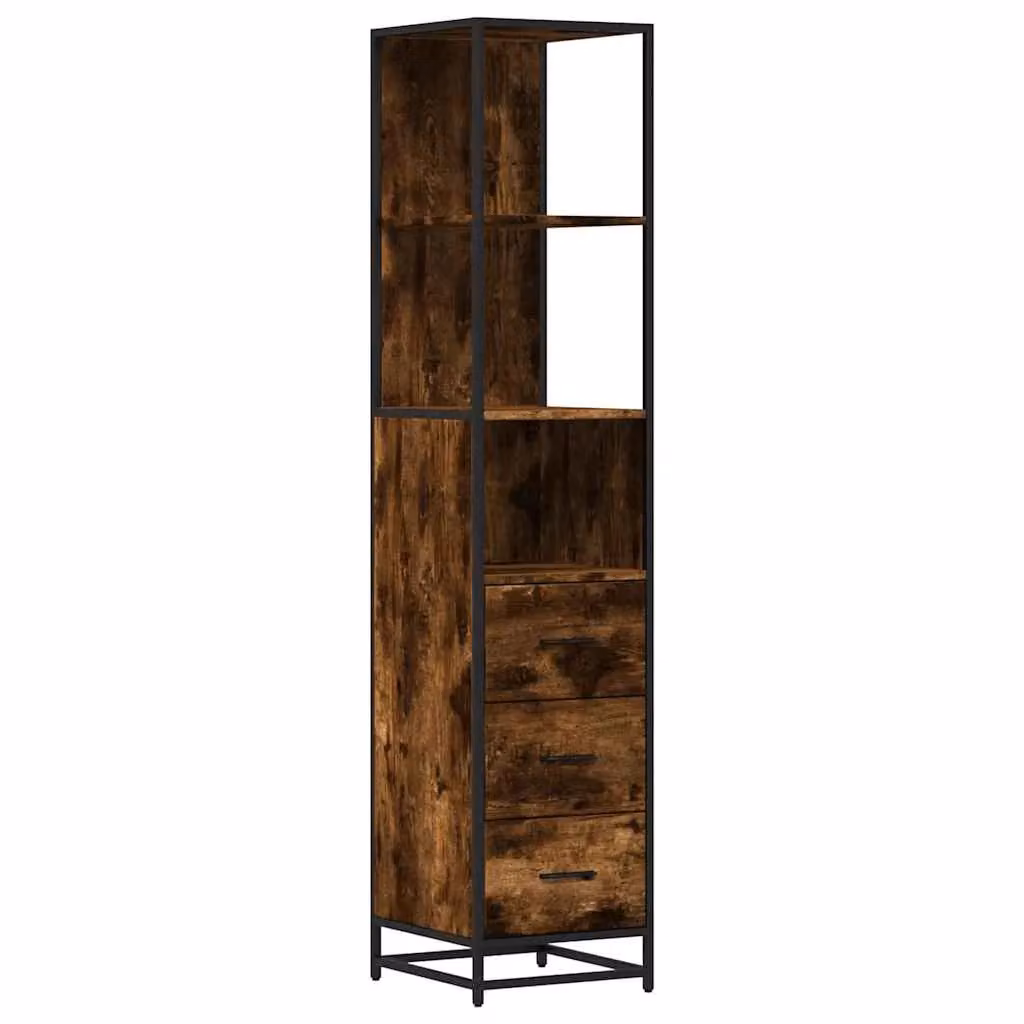 Berkfield Home Smoked Oak Bathroom Cabinet, Brown, W/D/H: 35 x 37.5 x 166 cm – 2