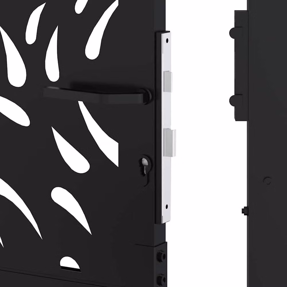 Berkfield Home Beautiful Garden Gate in Black Steel with Flame Design, W: 105 cm, H: 130 cm – 6