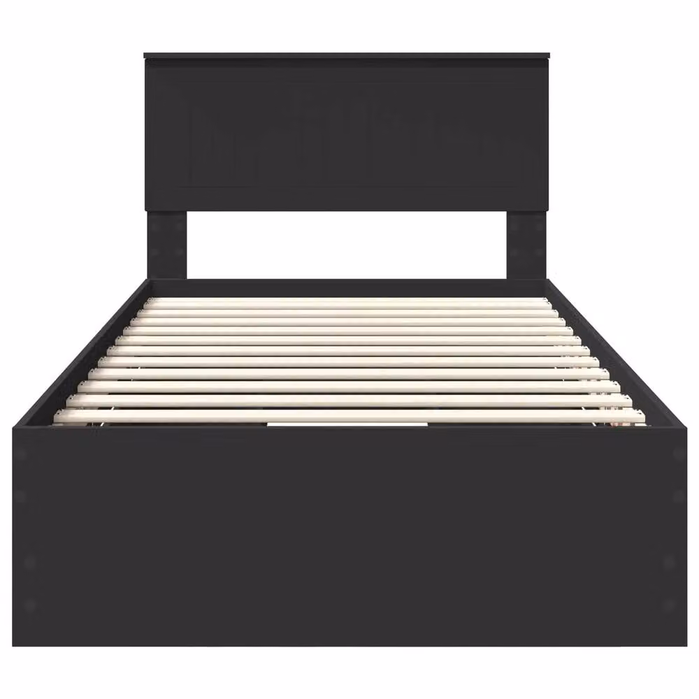 Berkfield Home Modern Bed Frame with Drawers in Black, Engineered Wood, W/D/H: 100 x 200 cm – 4