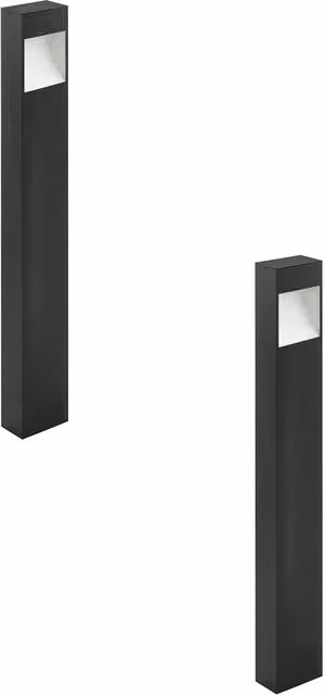 Loops 2 Pack Anthracite IP44 Outdoor LED Pedestal Lights with Square Aluminium Post – 1