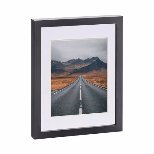 Nicola Spring Black Rectangular Single Photo Frame with White Mount