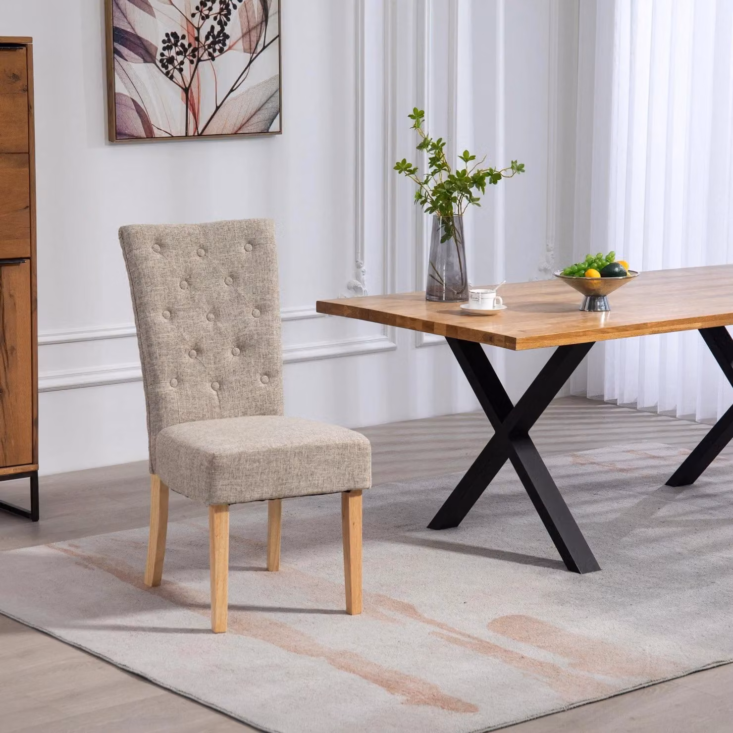 Artemis Home Set of 2 Pienza Fabric Dining Chairs in Brown