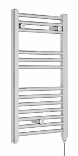 Nuie MTY150 Modern Bathroom Heated Electric Ladder Towel Rail, Chrome, H 72 cm x W 40 cm
