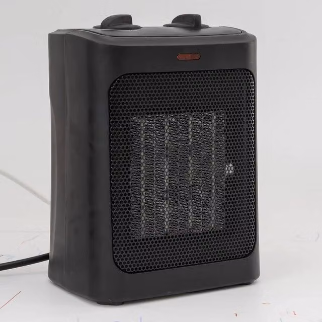 Tanness Black Ceramic Fan Heater with Tilt and Overheat Protection – 1