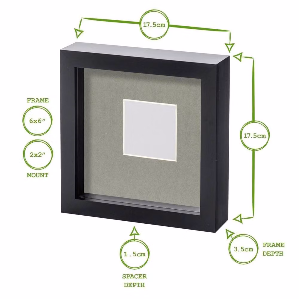 Havendro Grey Acrylic 3D Box Photo Frame with Ivory Mount – 3