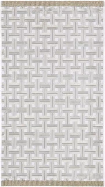 Bedeck of Belfast Rana Fluffy Cotton Hand Towel in Green, White and Silver