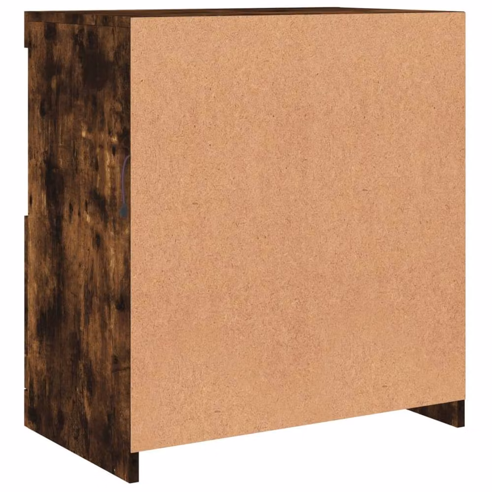 Berkfield Home Modern Sideboard with Integrated LED Lights in Smoked Oak Brown, W/D/H: 60.5 x 37 x 67 cm – 6