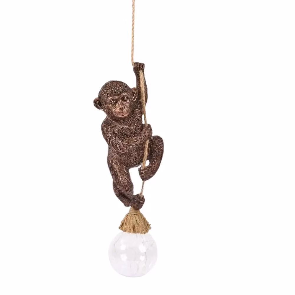 Marco Paul Bronze Monkey Hanging Solar Powered Garden Ornament, Height: 34 cm – 3