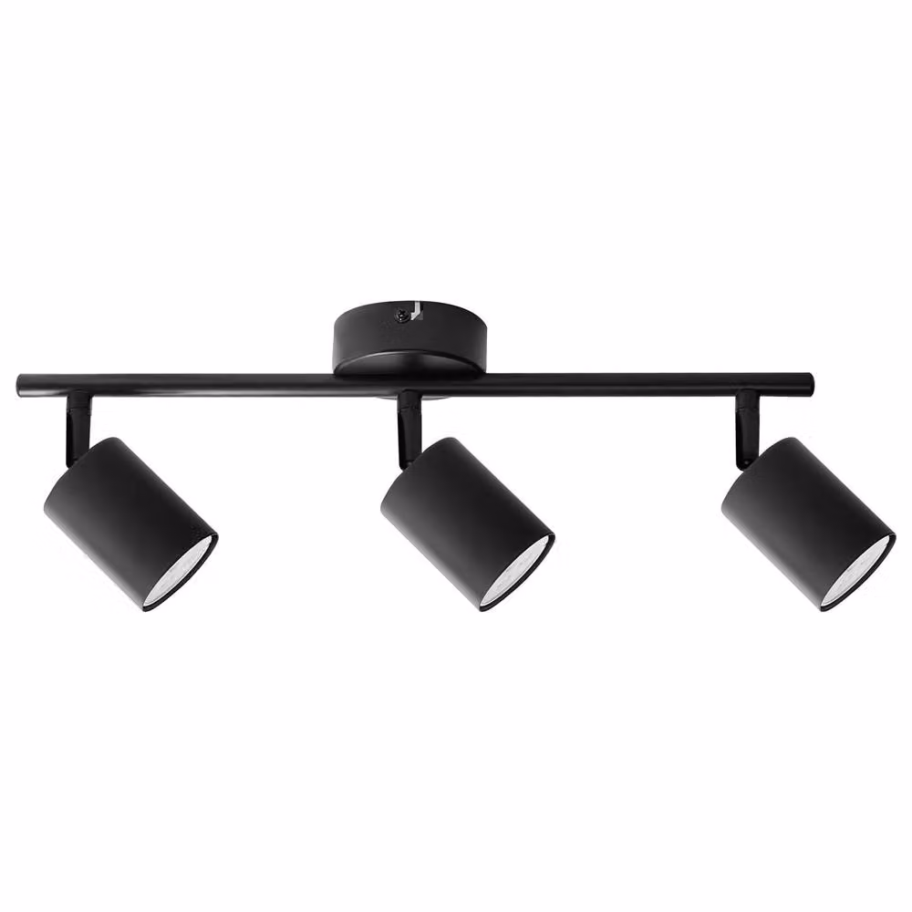 Wyld and Coco 3-Light Black Metal Industrial Adjustable Ceiling Spotlight – 2