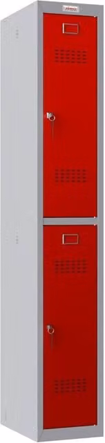 Phoenix Safe Company PL1230GRK Personal Locker with Key Locks, Grey Body and Red Doors, H 180 cm x W 100 cm