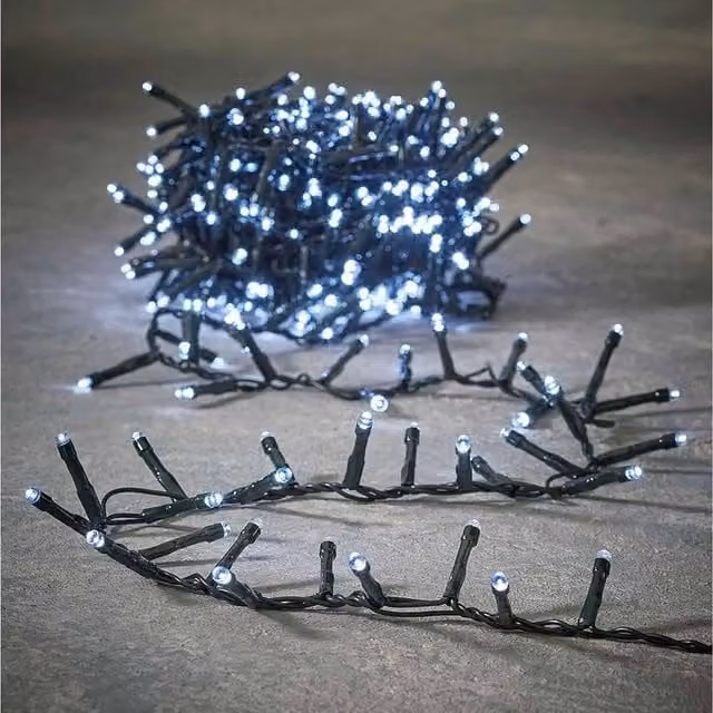 Marco Paul 300 White LED Fairy String Lights with Timer, Black