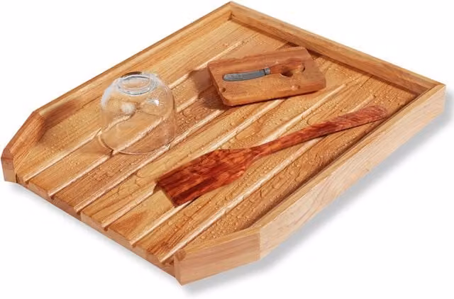 Novecrafto Traditional Belfast Butler Sink with Brown Wooden Draining Board