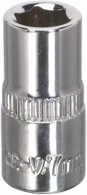 Loops 7mm Forged Steel Drive Socket 1/4 inch Square Drive in Silver Chrome Vanadium