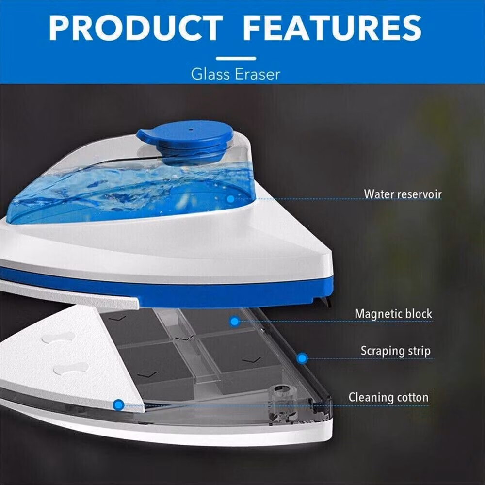 Nordara Magnetic Window Cleaner White Double Glazing Glass Squeegee Tool – 4