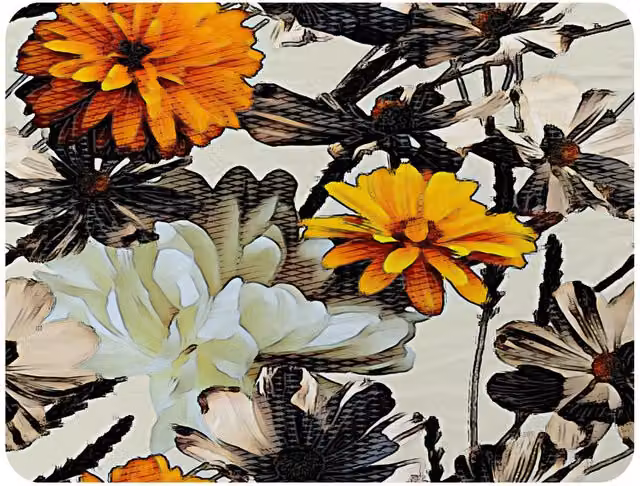 Benjamin Tate Design Orange Floral Fleece Blanket in Orange and Beige, W/D/H: 120 x 150 cm – 2