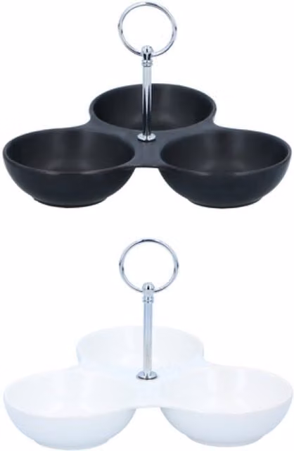 UMKY 3 Section Multicoloured Snack Dish for Appetisers, Condiments and Sweets